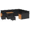 vidaXL Garden Sofa Set 12 pcs 12-Seater Black
