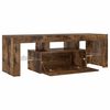 vidaXL TV Cabinet with LED Lights Smoked Oak 120x35x40 cm