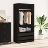 vidaXL Wardrobe Black 100x50x200 cm Engineered Wood