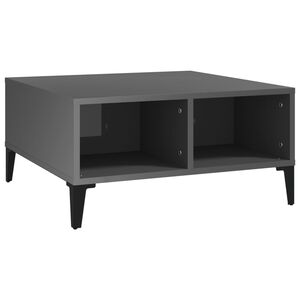 vidaXL Coffee Table | High gloss grey | Engineered Wood, Metal | Medium