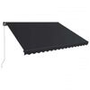 vidaXL Manual Retractable Awning with LED 450x300 cm Anthracite