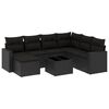 vidaXL 8 Piece Garden Sofa Set with Cushions Black Poly Rattan
