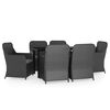 vidaXL 7 Piece Garden Dining Set with Cushions Black