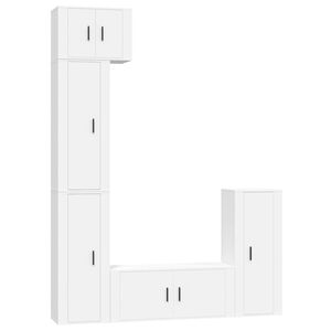 vidaXL 5 Piece TV Cabinet Set White Engineered Wood