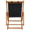 vidaXL Folding Beach Chair Solid Eucalyptus Wood and Fabric Black