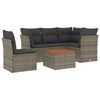 vidaXL 6 Piece Garden Sofa Set with Cushions Grey Poly Rattan