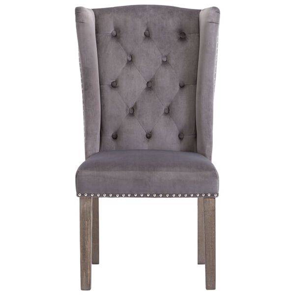 vidaXL Dining Chair Grey Velvet