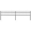 vidaXL Garden Fence with Spear Top Steel 337x60 cm Black