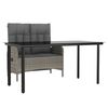 vidaXL 2 Piece Garden Dining Set with Cushions Grey Poly Rattan