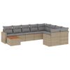 vidaXL 10 Piece Garden Sofa Set with Cushions Mix Beige Poly Rattan
