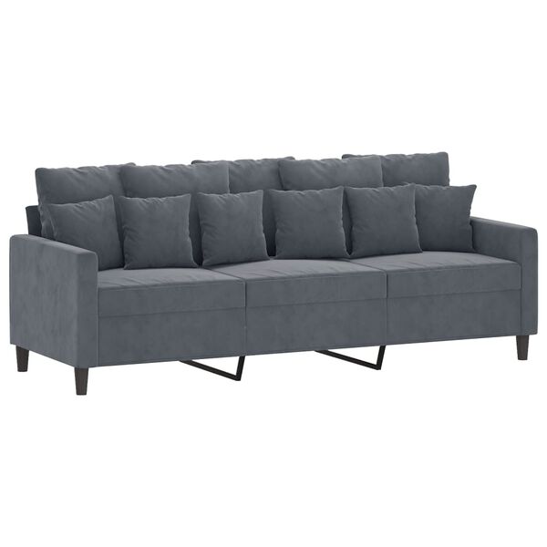 vidaXL 2 Piece Sofa Set with Cushions Dark Grey Velvet