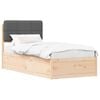vidaXL Bed Frame with Upholstered Headboard Dark Grey 90 x 190 cm