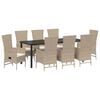 vidaXL Garden Dining Set 9 pcs Beige Poly Rattan