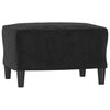 vidaXL Sofa Chair with Footstool Black 60 cm Velvet