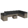vidaXL 11 Piece Garden Sofa Set with Cushions Grey Poly Rattan