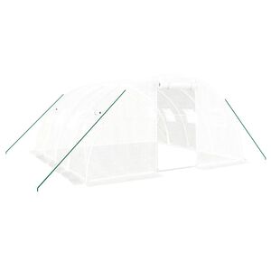 vidaXL Greenhouse with Steel Frame White 16 m&sup2; 4x4x2 m