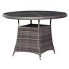 vidaXL Garden Table Grey &Oslash;110x74 cm Poly Rattan