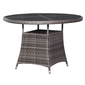 vidaXL Garden Table Grey &Oslash;110x74 cm Poly Rattan