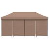 vidaXL Foldable Party Tent Pop-Up with 4 Sidewalls Brown