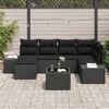 vidaXL Garden Sofa Set with Cushion 6 pcs Black Poly Rattan