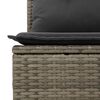 vidaXL Garden Sofa with Cushions 4-Seater Grey Poly Rattan