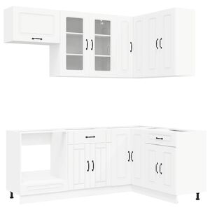 vidaXL Kitchen Unit KALMAR 8 pcs White Engineered Wood