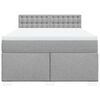 vidaXL Box Spring Bed with Mattress Dark Grey Queen Fabric