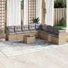 vidaXL 10 Piece Garden Sofa Set with Cushions Beige Poly Rattan