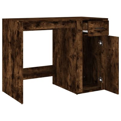 vidaXL Desk Smoked Oak 100x49x75 cm Engineered Wood