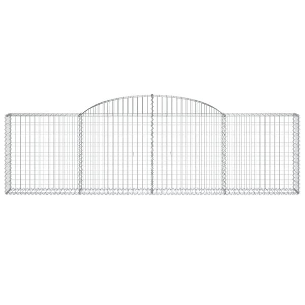 vidaXL Arched Gabion Baskets 10 pcs 300x30x80/100 cm Galvanised Iron