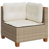 vidaXL Garden Sofa Corner with Cushions Beige Poly Rattan