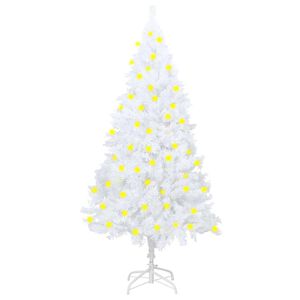 vidaXL Artificial Pre-lit Christmas Tree with Thick Branches White 180 cm