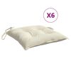 vidaXL Chair Cushions 6 pcs Cream White 40x40x7 cm Oxford Fabric