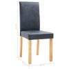 vidaXL Dining Chairs 2 pcs Grey Faux Suede Leather