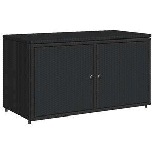 vidaXL Garden Storage Cabinet Black 110x55x60,5 cm Poly Rattan