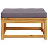 vidaXL Garden Footstool with Cushions Solid Wood Acacia