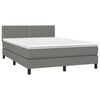 vidaXL Box Spring Bed with Mattress Dark Grey 152x203 cm Queen Fabric