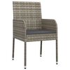 vidaXL Garden Chairs with Cushions 4 pcs Poly Rattan Grey