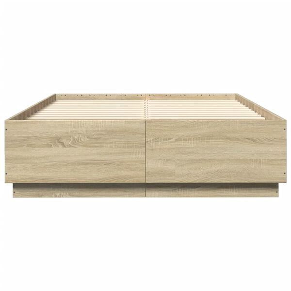 vidaXL Bed Frame without Mattress Sonoma Oak 150x200 cm King Size