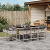 vidaXL 11 Piece Garden Dining Set with Cushions Light Grey Poly Rattan