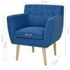 vidaXL Armchair Blue Fabric