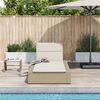 vidaXL Sunbed with Floating Cushion Beige Poly Rattan