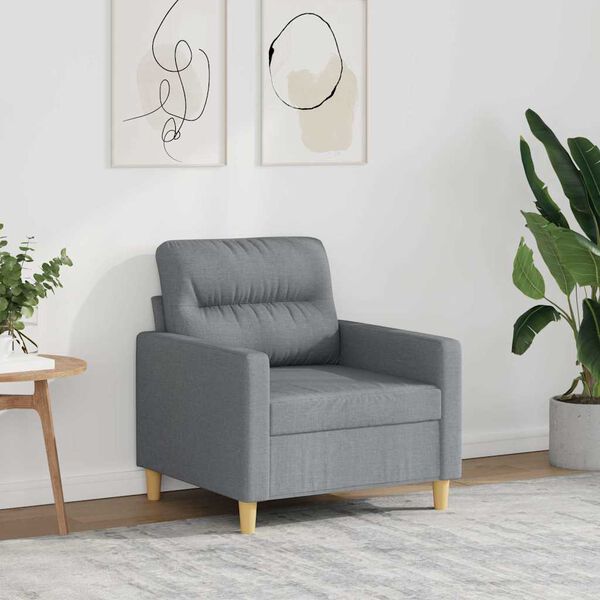 vidaXL Sofa Chair Light Grey 60 cm Fabric