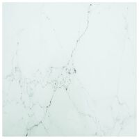 vidaXL Table Top White 60x60 cm 6 mm Tempered Glass with Marble Design