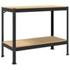 vidaXL Workbench Black 115 x 55 x 91 cm Engineered Wood and Metal