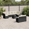 vidaXL 10 Piece Garden Sofa Set with Cushions Black Poly Rattan