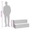 vidaXL Hot Tub Step Grey 100x50x50.5 cm Poly Rattan and Solid Acacia