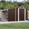 vidaXL Garden Shed Brown 277x279x179 cm Galvanised Steel