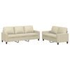 vidaXL 2 Piece Sofa Set with Cushions Cream Faux Leather