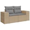 vidaXL 9 Piece Garden Sofa Set with Cushions Beige Poly Rattan